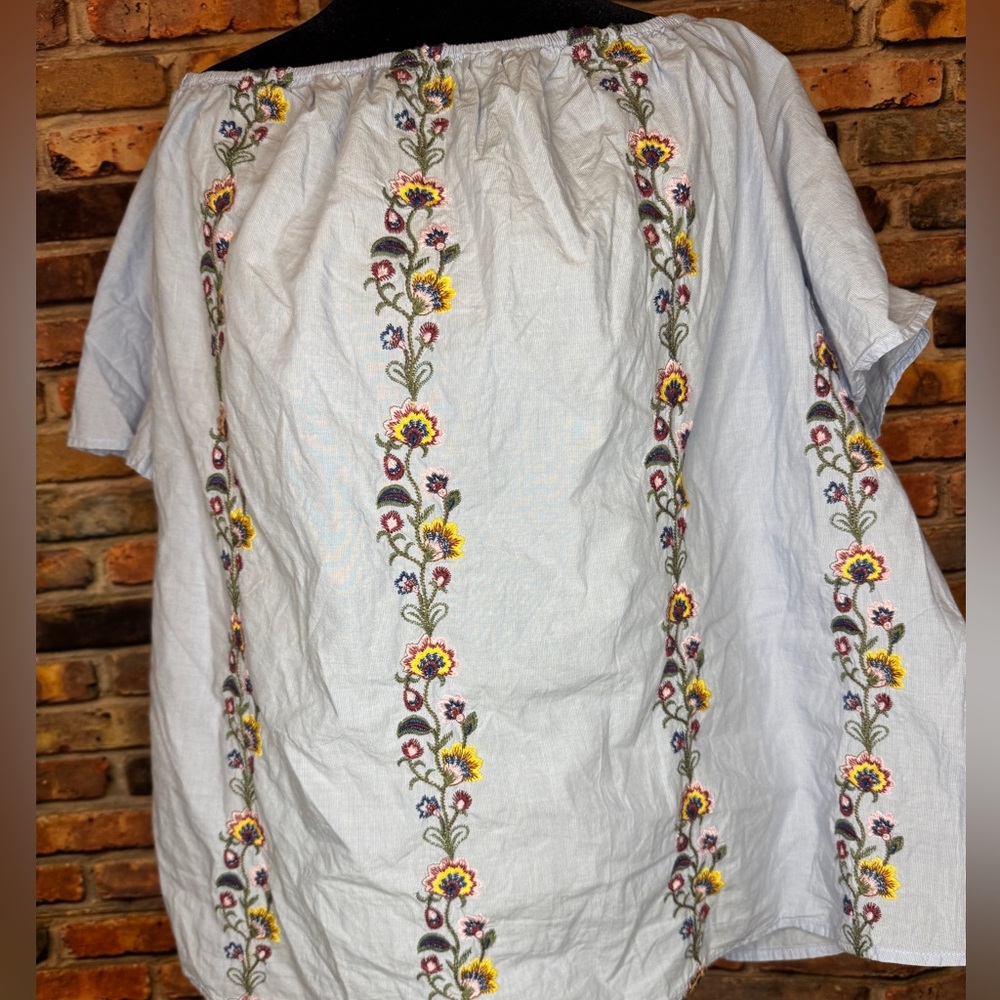 Lane Bryant Off the Shoulder Floral Indie Boho Top size 18/20